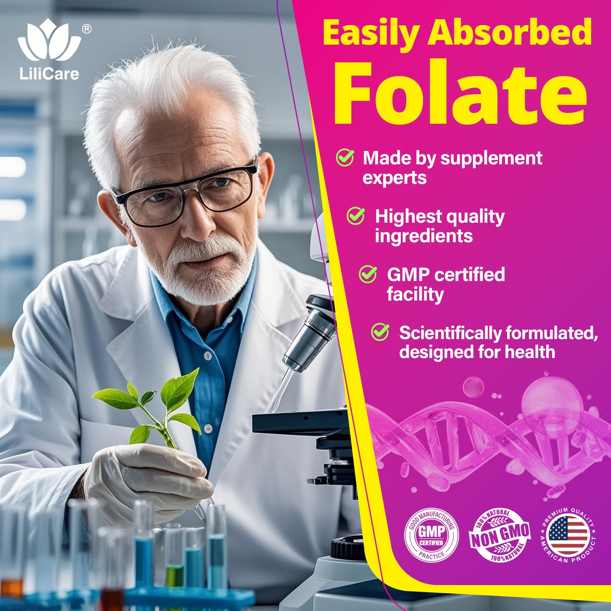 LILICARE methyl B12 and TMG high potency gummies container bottom