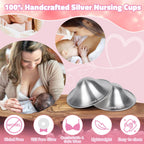 Fati silver nipple covers stored in a pouch for newborn essentials