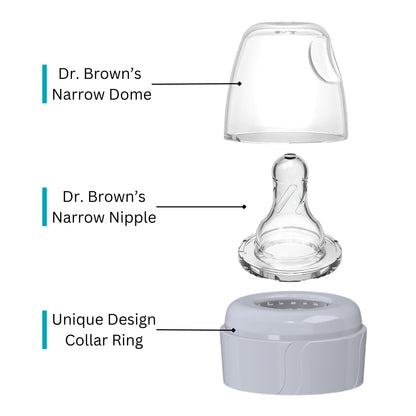 Pequeño bottle collars with included cleaning brush