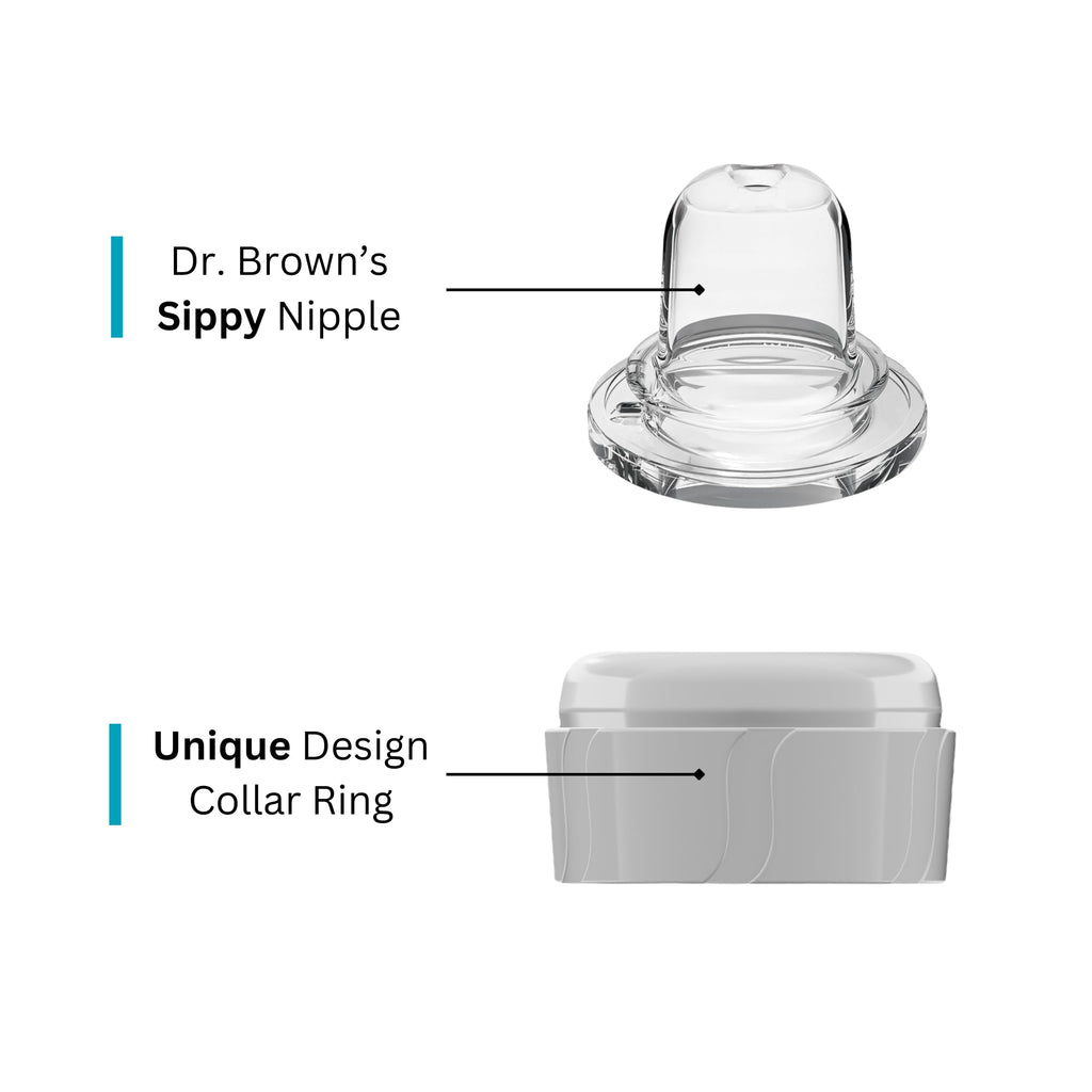 BPA-free replacement nipple collars for 4 ounce and 8 ounce bottles