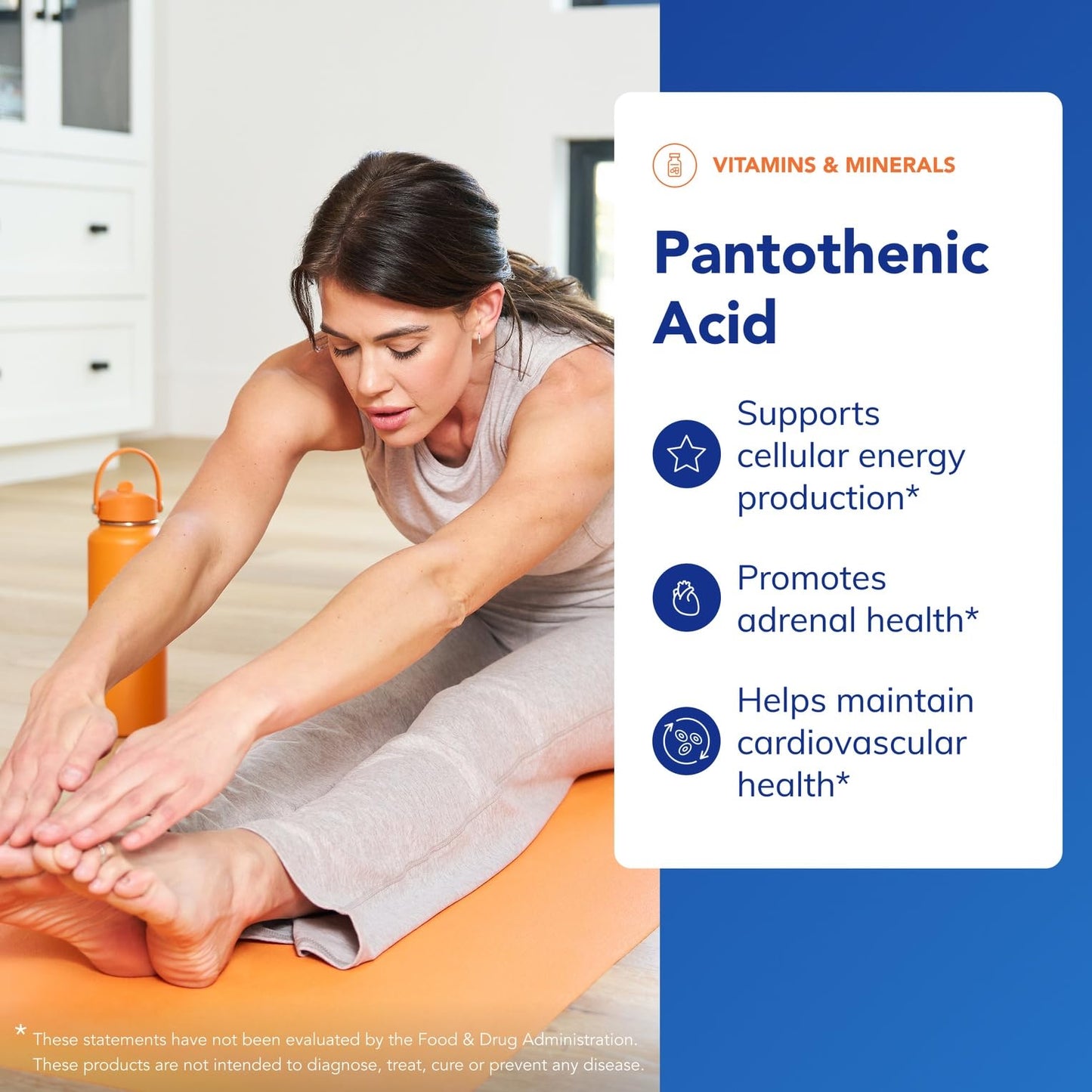 Pure Encapsulations Pantothenic Acid ingredient and supplement facts label