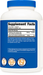 Nutricost Vitamin B5 240 capsules container side view