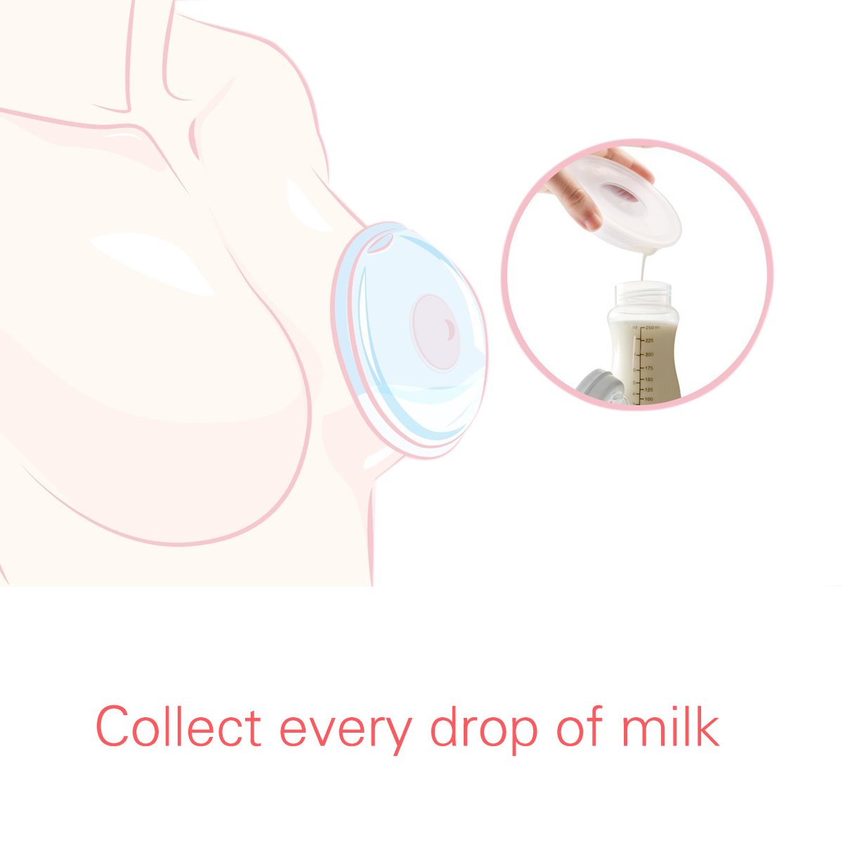 Silicone breast milk collection shells in packaging