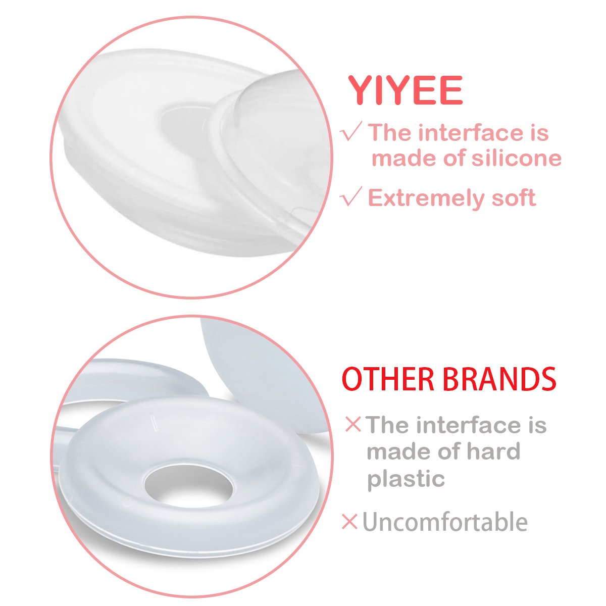 Breastfeeding mother using Yiyee milk saver cups
