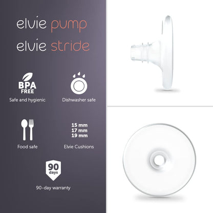 Side view of Elvie 19mm nipple cushion for breast pumps