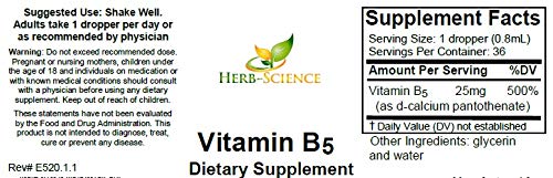 Herb-Science pantothenic acid liquid supplement dropper