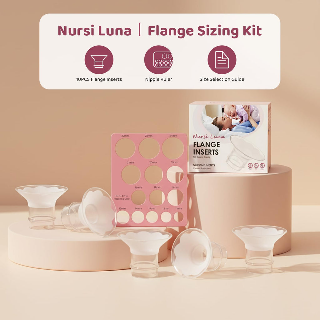Nursi Luna 10 piece silicone flange insert set for breast pumps