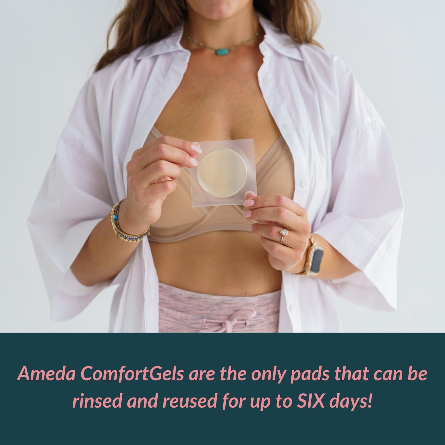 Ameda hydrogel nipple pads inside packaging