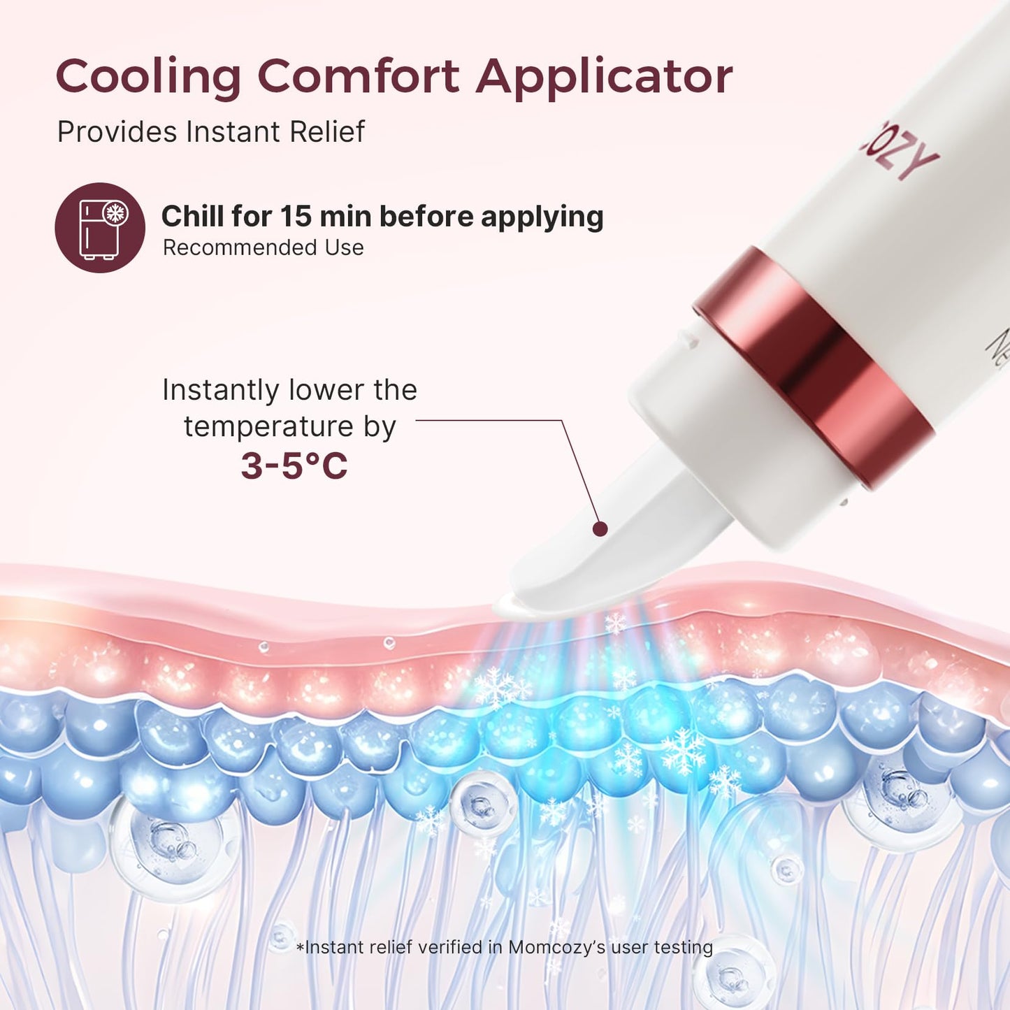 Momcozy cooling nipple cream applied to skin