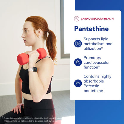Pure Encapsulations Pantethine nutritional information label
