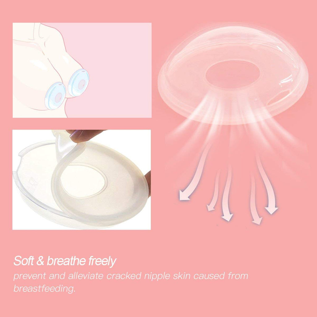Silicone nursing cups worn inside a bra for leak protection