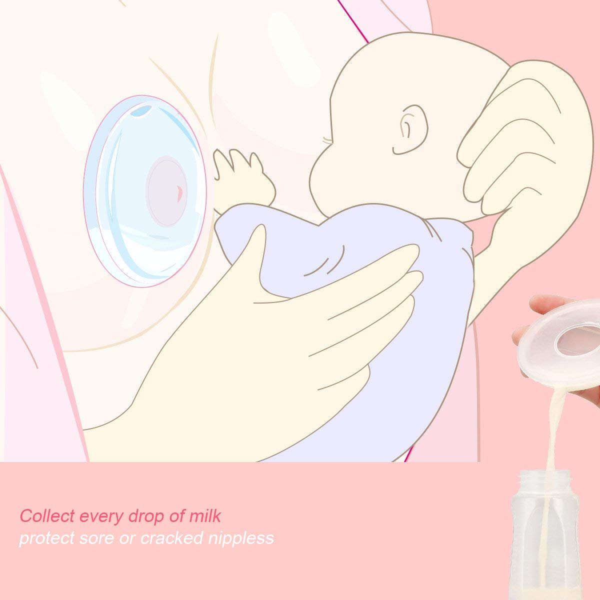 Side profile of Zdolmy breast milk collection shells