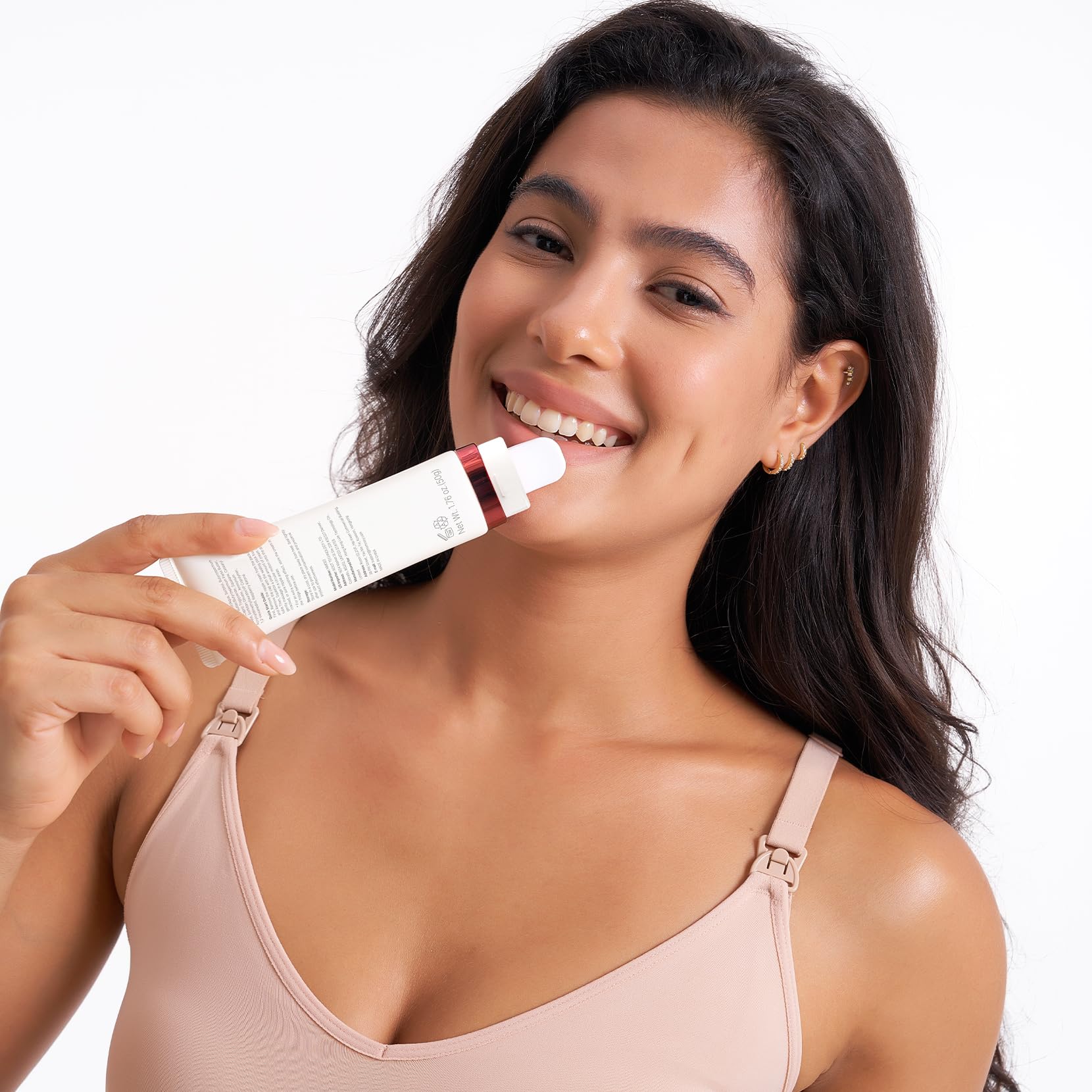 Momcozy ComfortNip cream showing texture and consistency