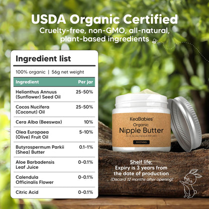 Nursing mom using KeaBabies organic nipple butter