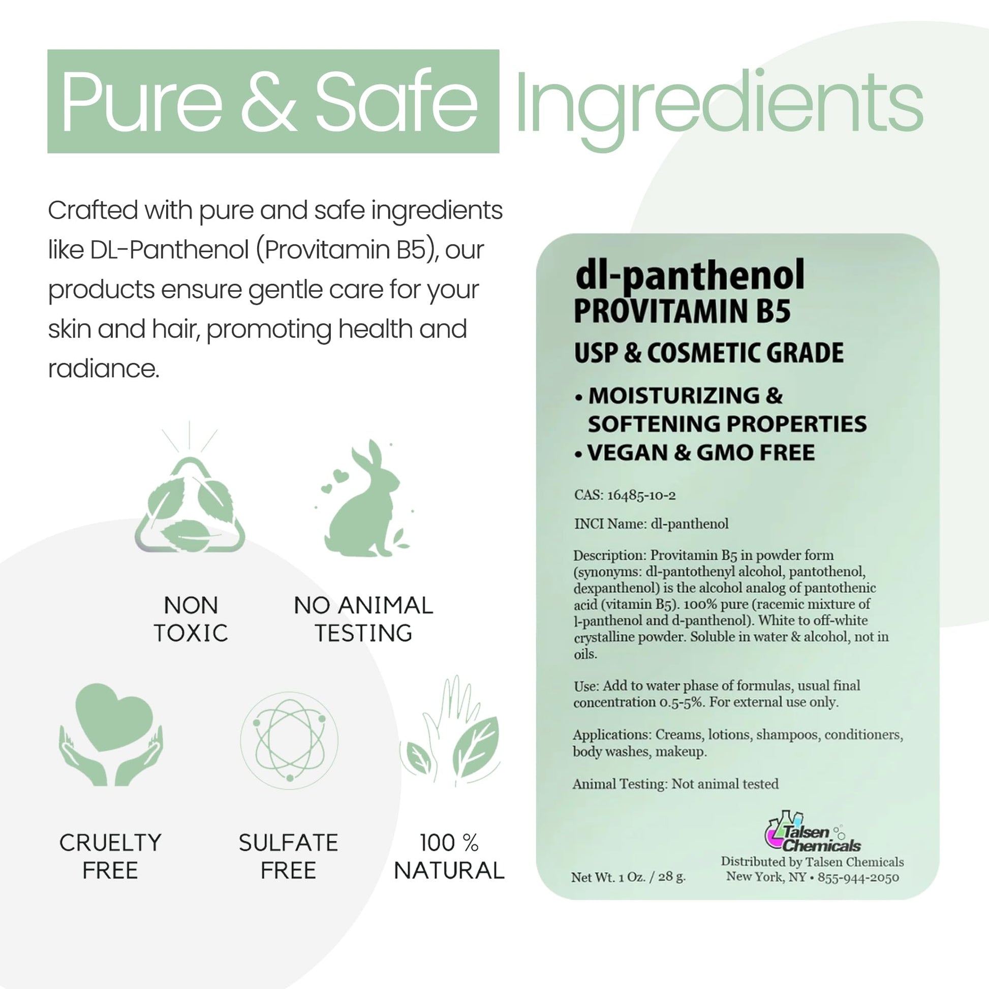 Authentic USA imported Provitamin B5 powder for DIY cosmetics
