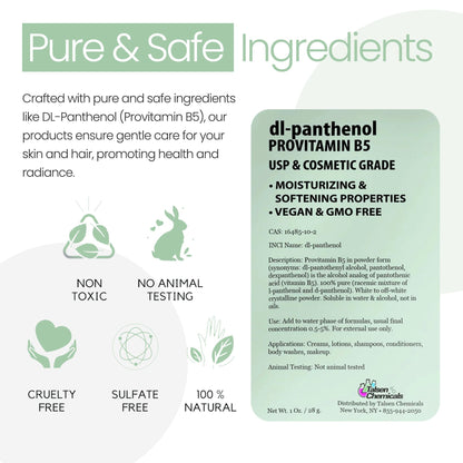 Authentic USA imported Provitamin B5 powder for DIY cosmetics