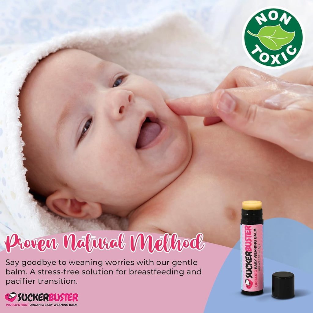 Suckerbuster baby weaning solution applied to skin