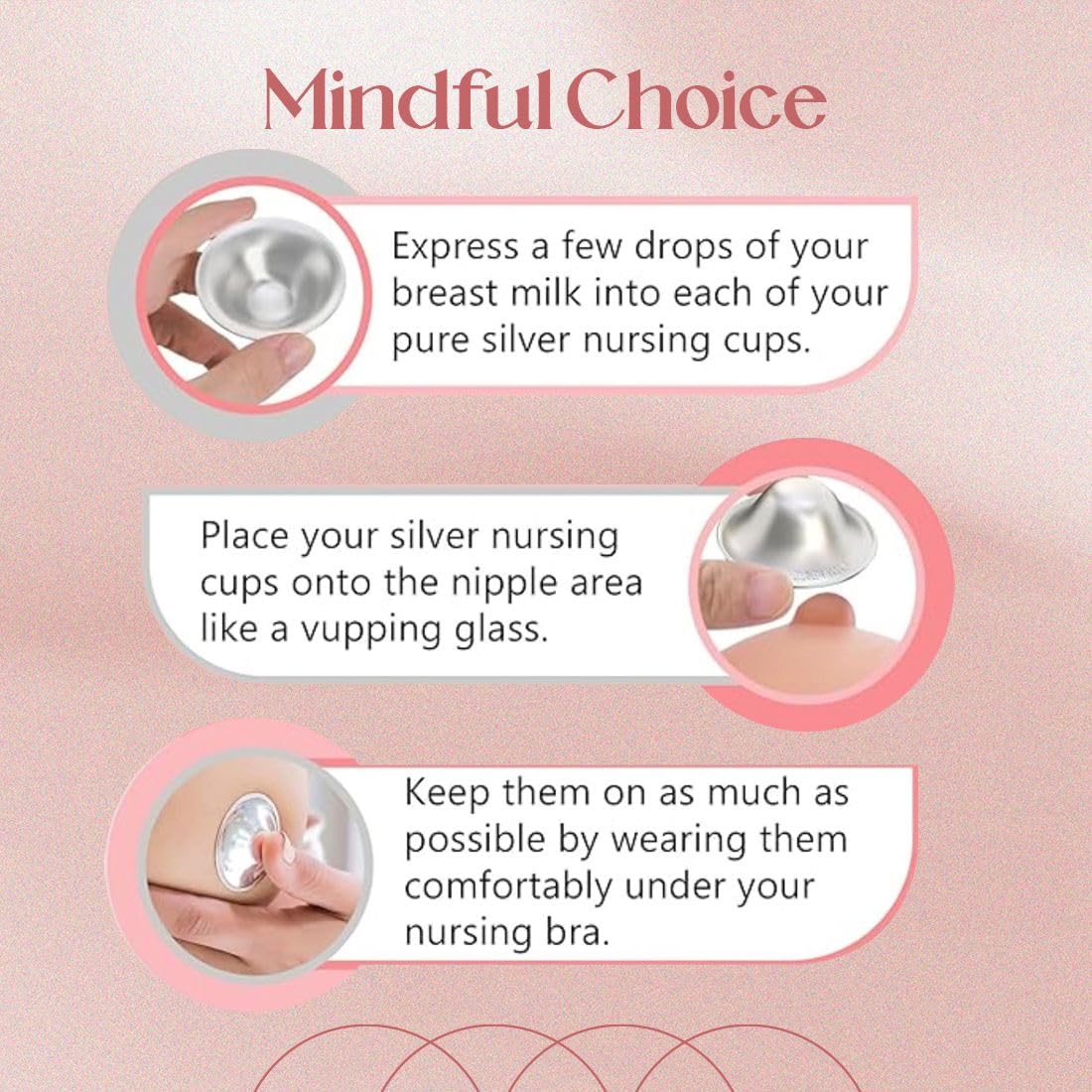 Babyhig silver nursing cups for breastfeeding relief