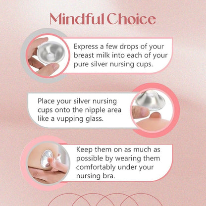 Babyhig silver nursing cups for breastfeeding relief