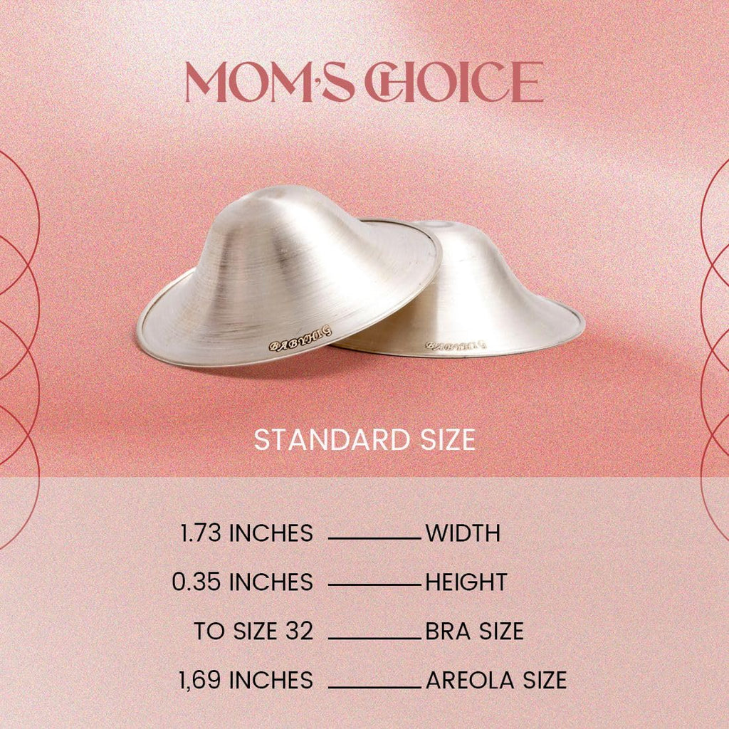 Close up of Babyhig 925 silver nipple shield surface