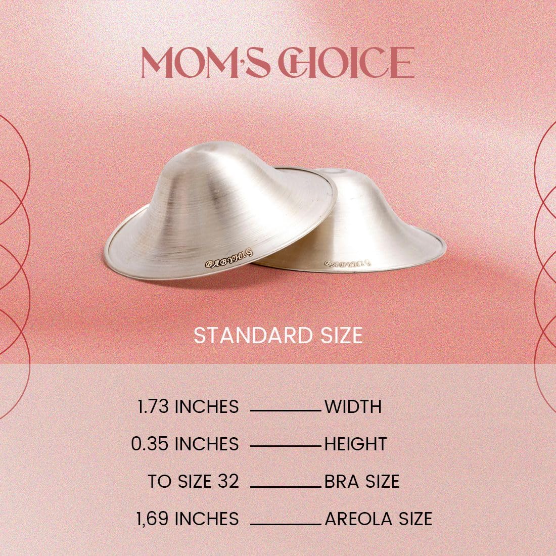 Close up of Babyhig 925 silver nipple shield surface