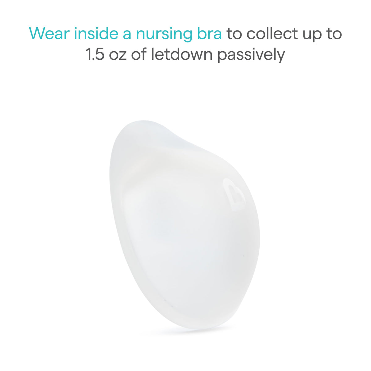 Munchkin silicone breast milk collector showing leak-free design