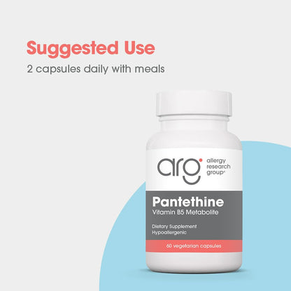 Close up of Allergy Research Group Pantethine vegetarian capsules