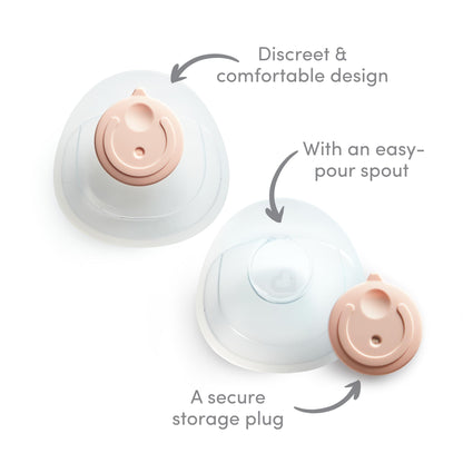 Munchkin breast milk collector cup inside nursing bra demonstration