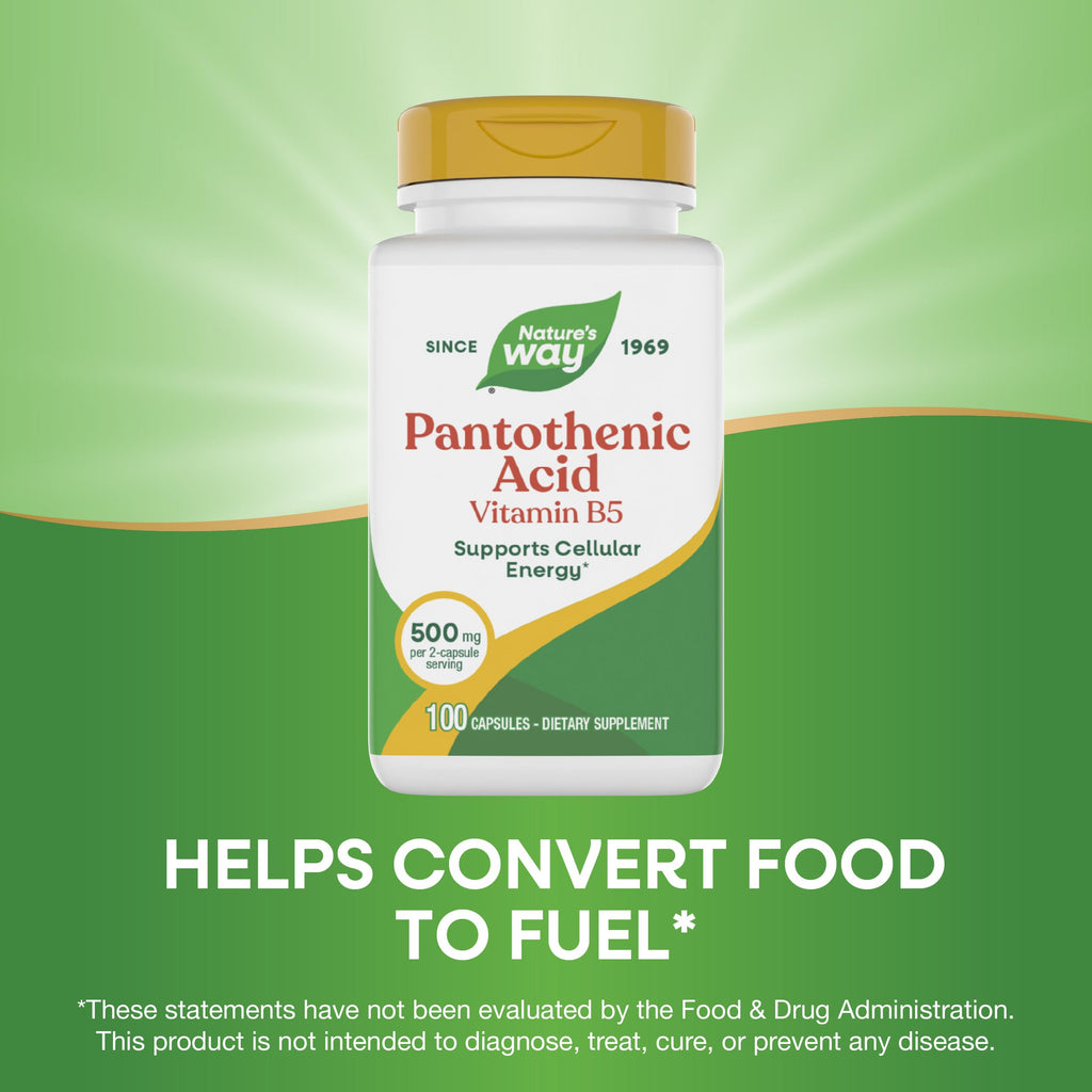 Nature's Way Pantothenic Acid dietary supplement facts panel
