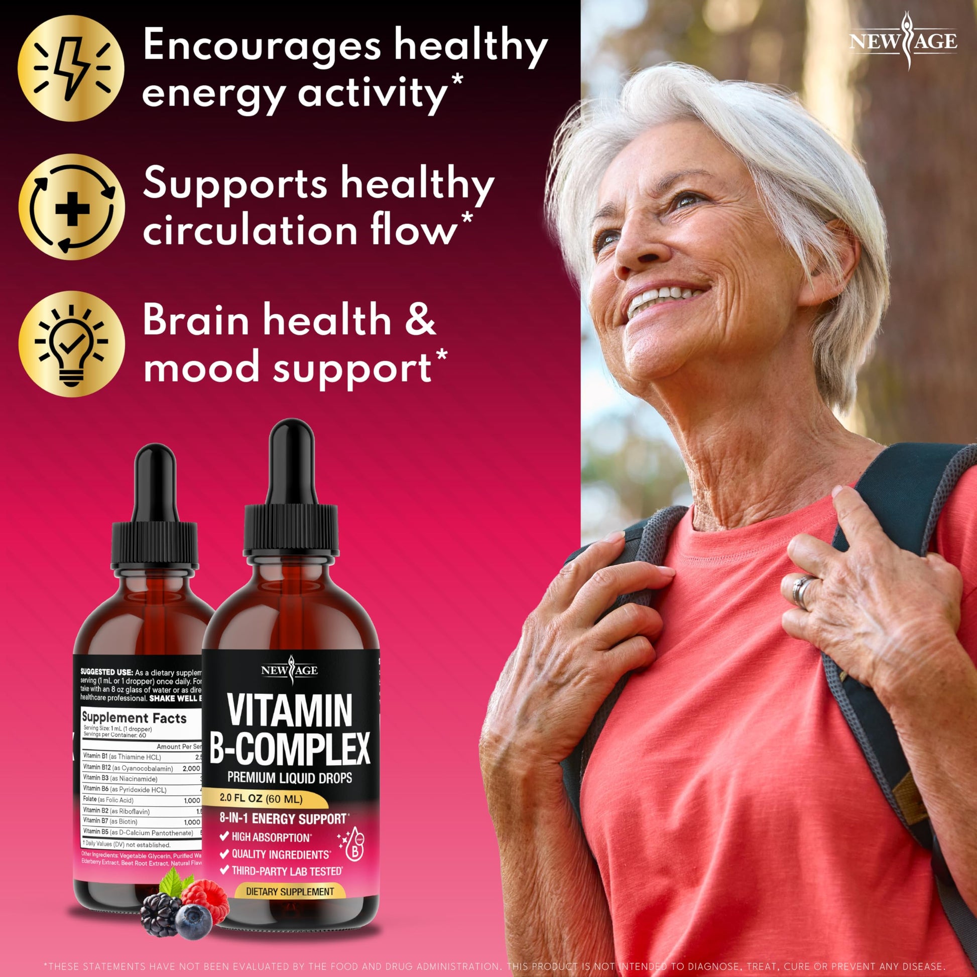 New Age Vitamin B Complex liquid supplement packaging