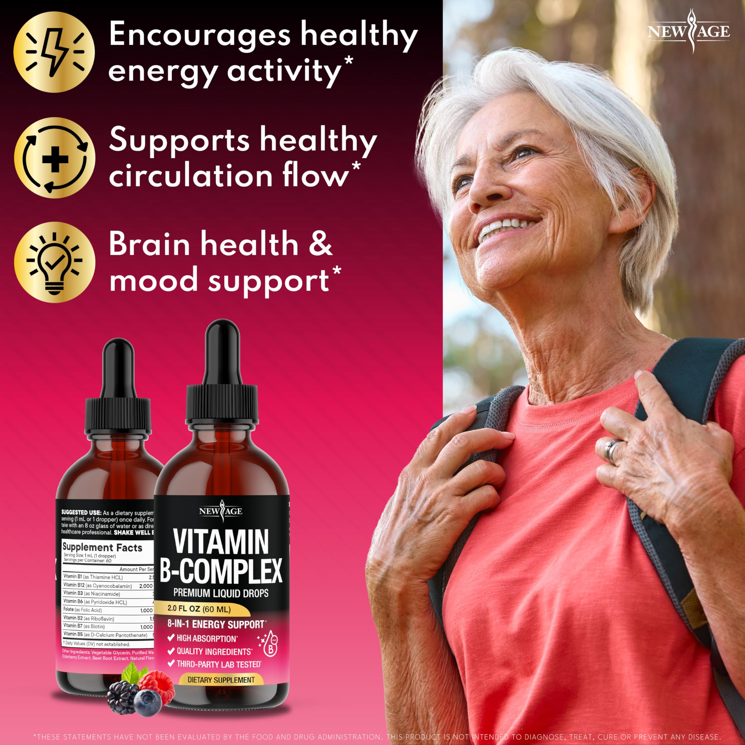 New Age Vitamin B Complex liquid supplement packaging