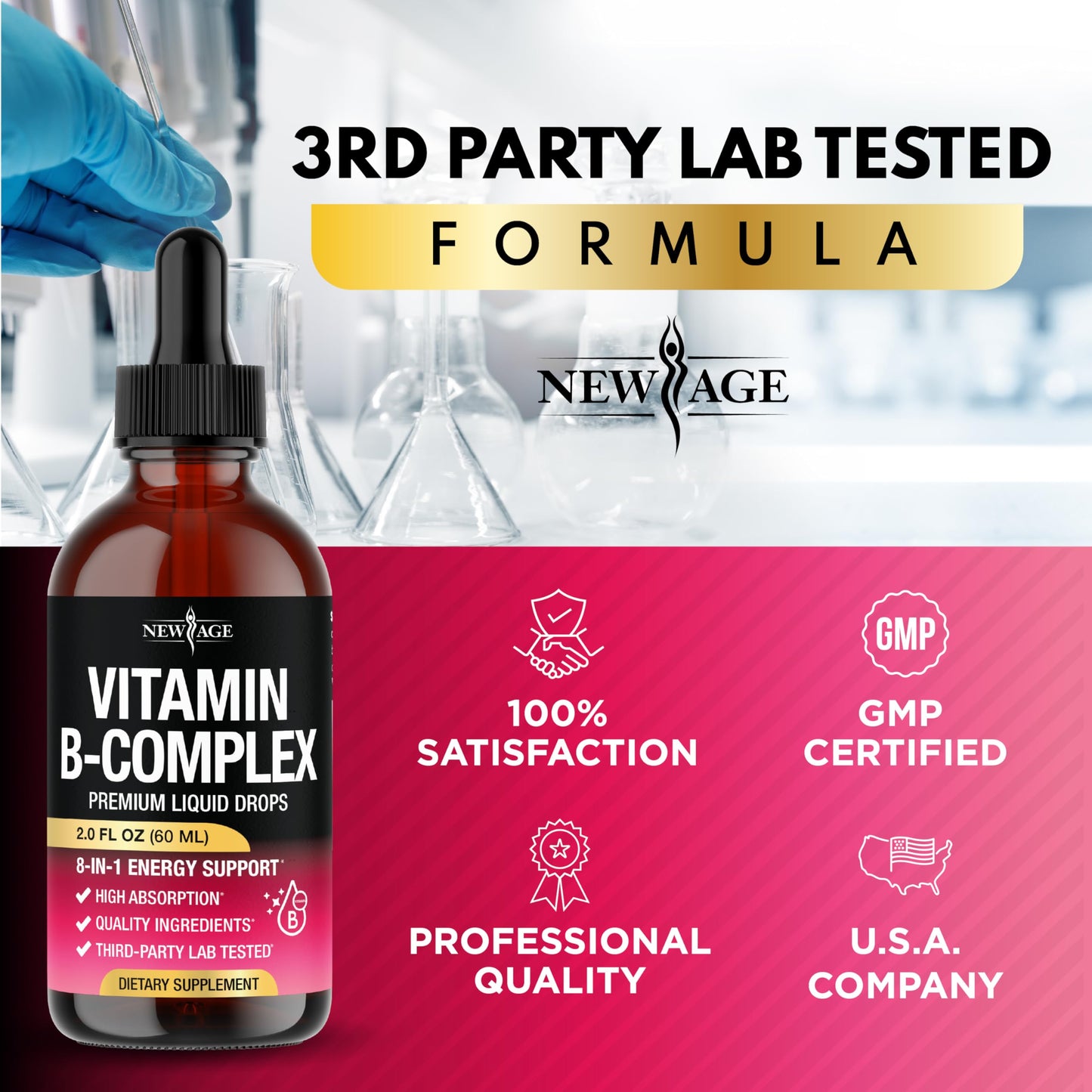 New Age B complex premium energy support bottle