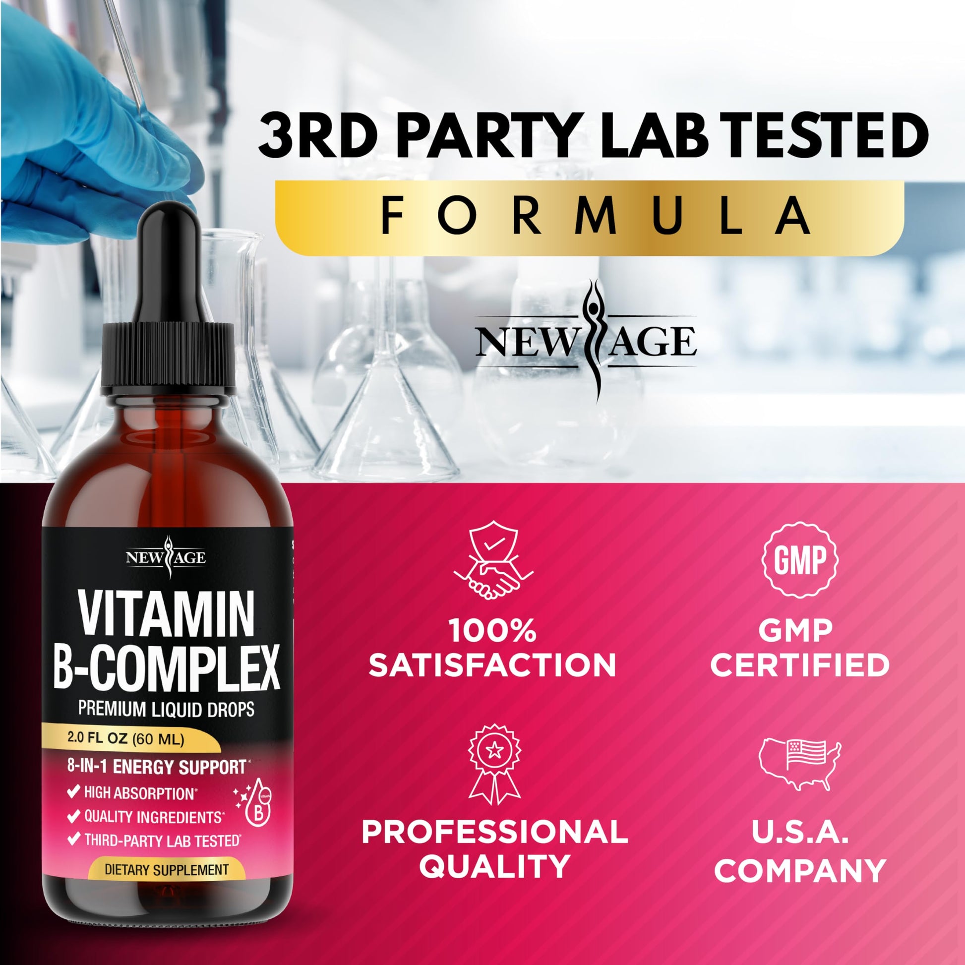 New Age B complex premium energy support bottle