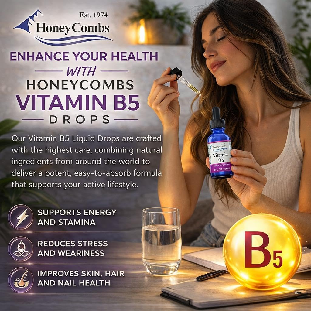 Label details of HoneyCombs Vitamin B5 supplement