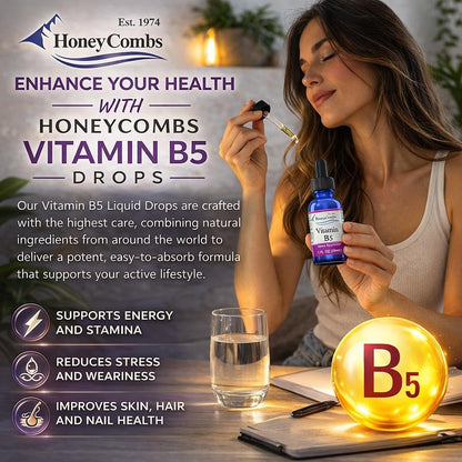 Label details of HoneyCombs Vitamin B5 supplement
