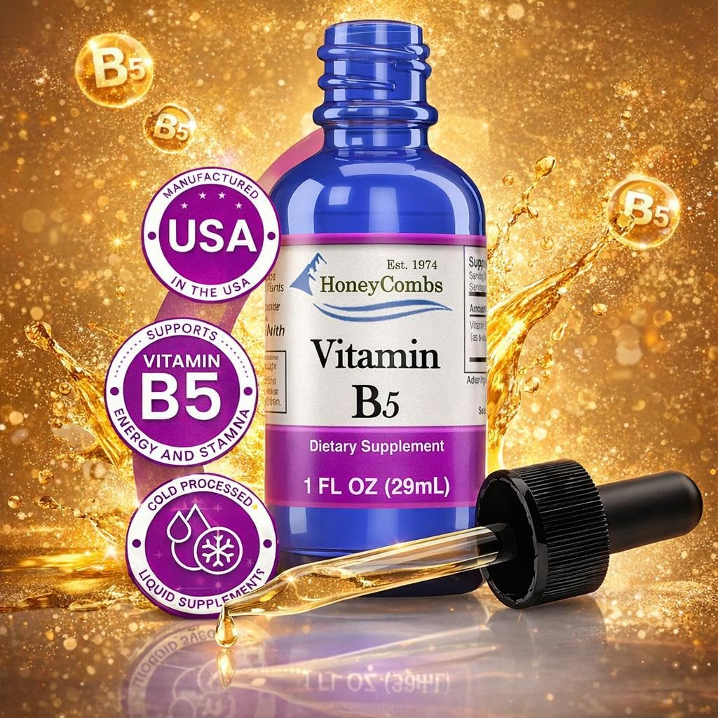 HoneyCombs liquid B5 drops with dietary supplement facts