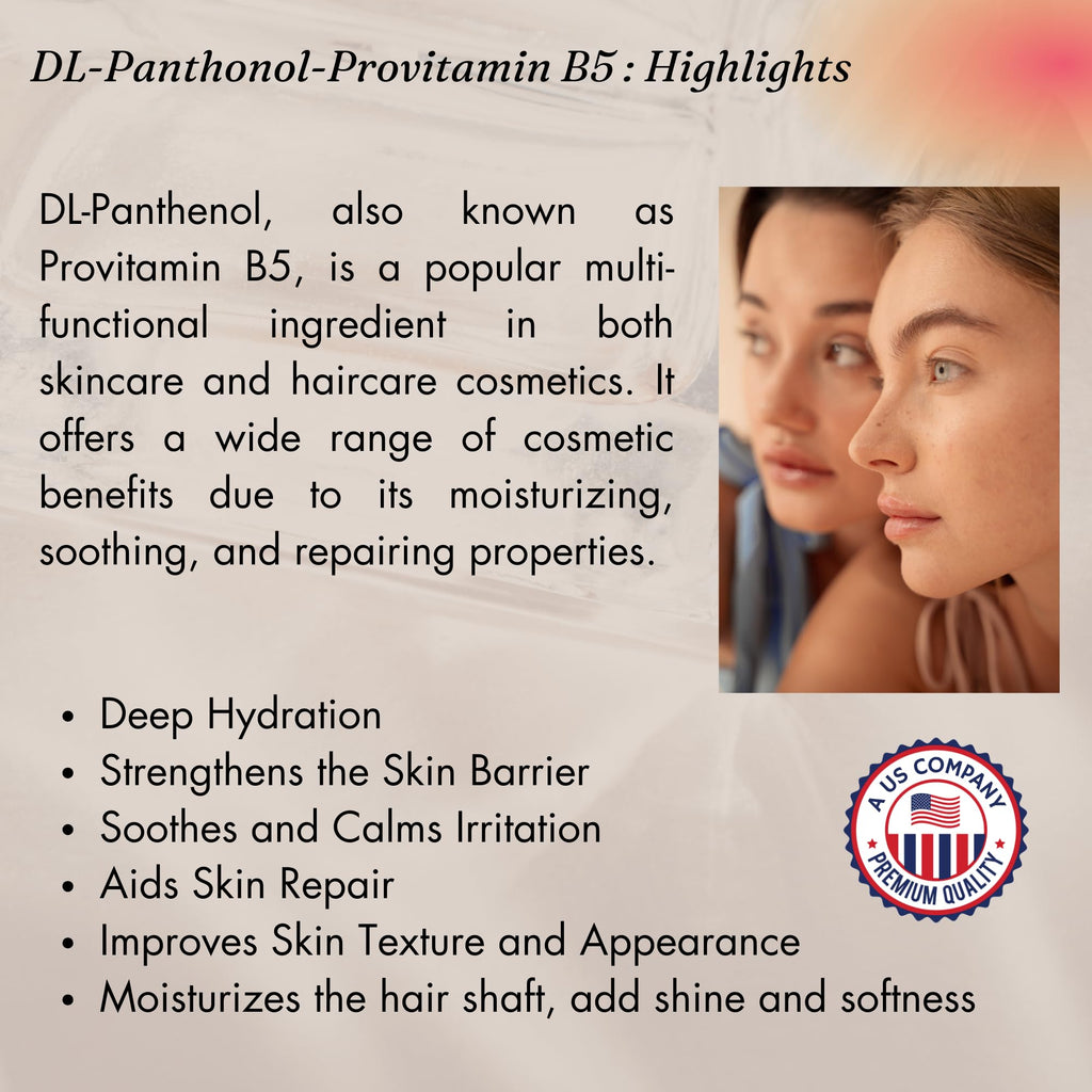 Close up of pure white Panthenol powder texture