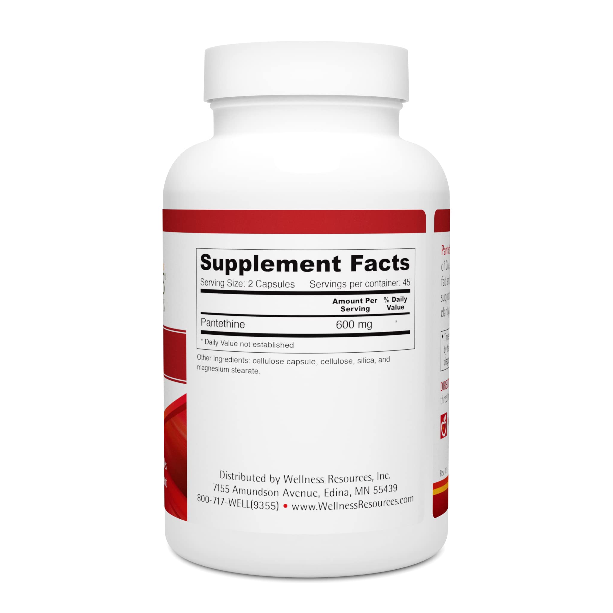 Wellness Resources Pantethine 90 vegan capsules bottle