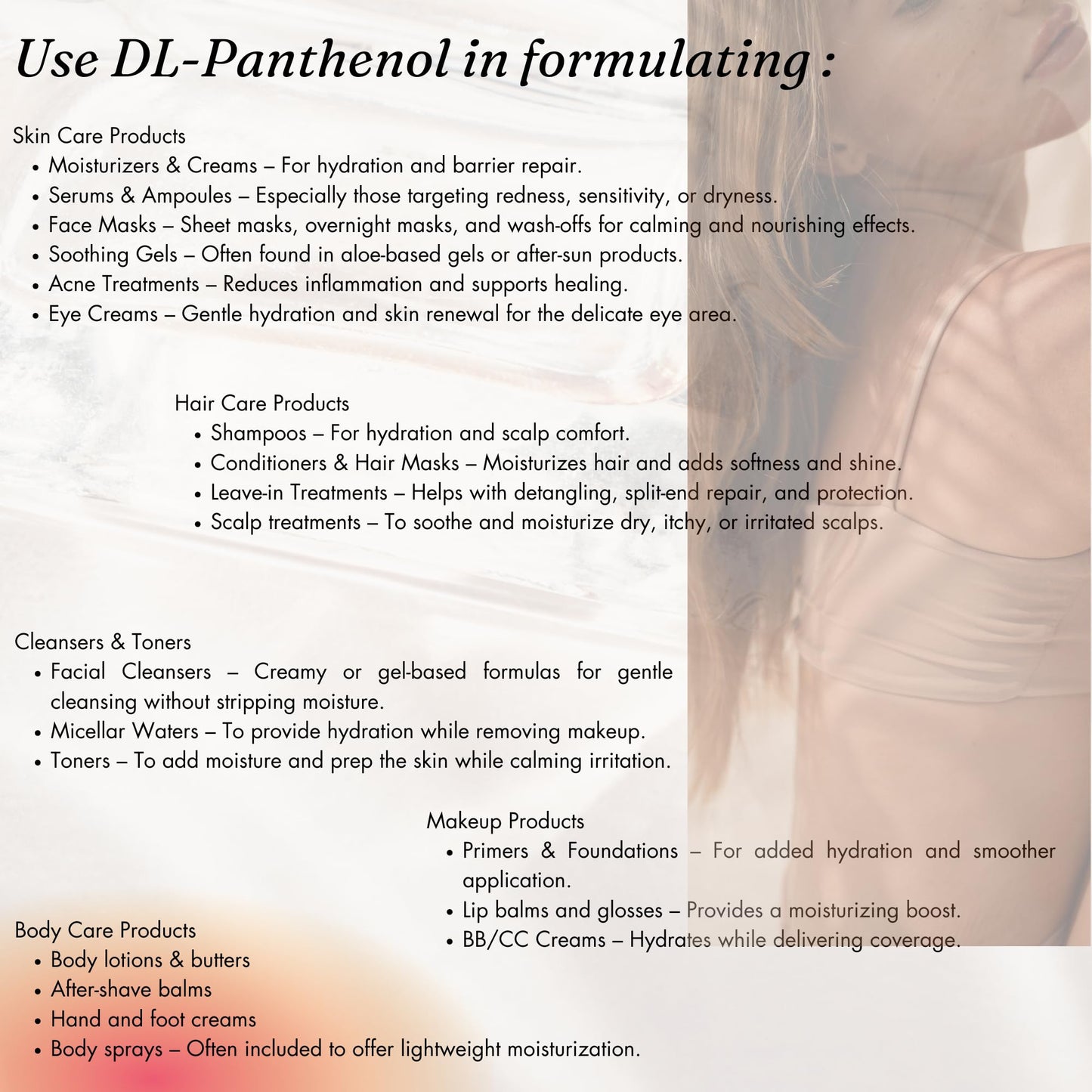 Educational product label of Naples Cosmeceuticals B5 powder