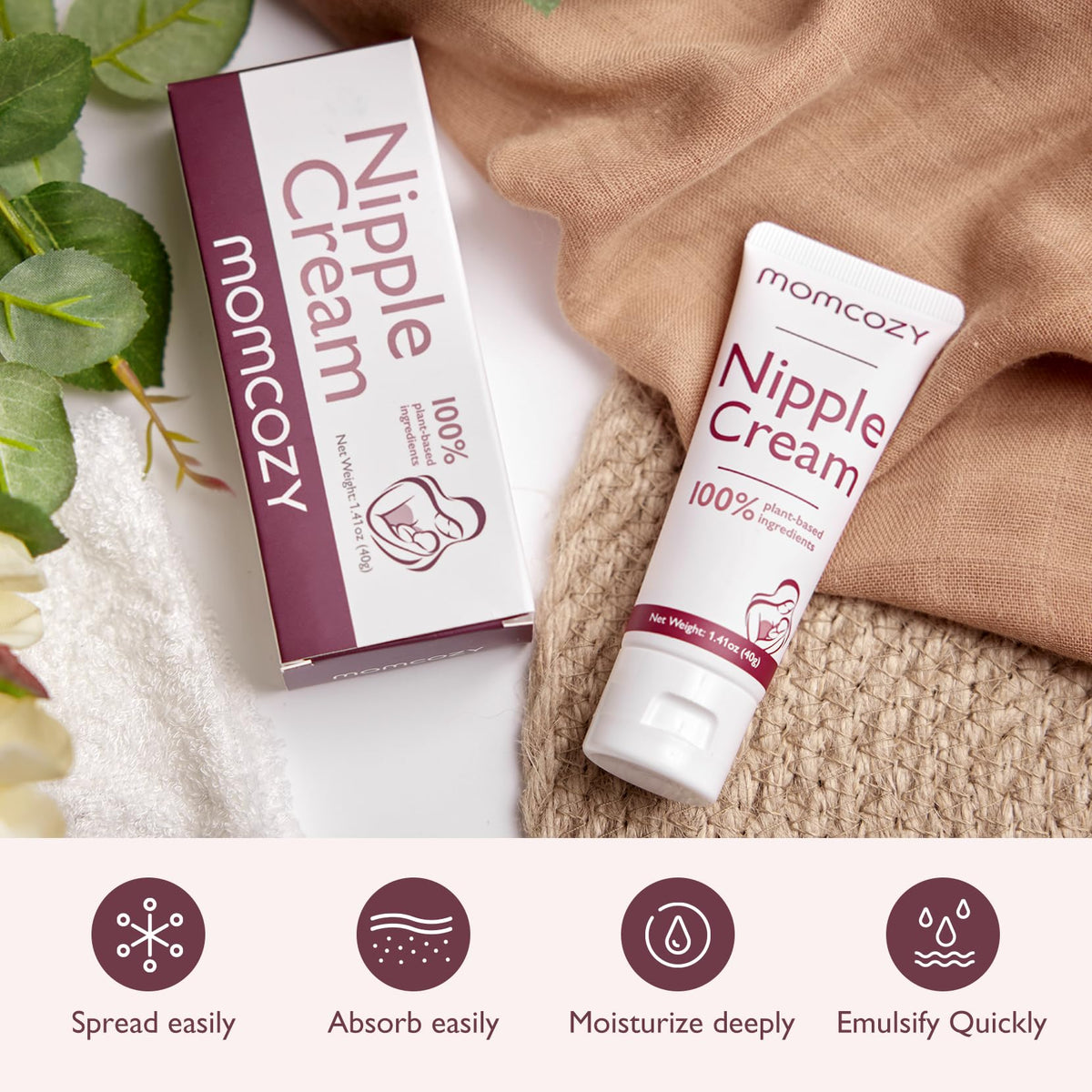 Momcozy nipple cream safe for baby texture