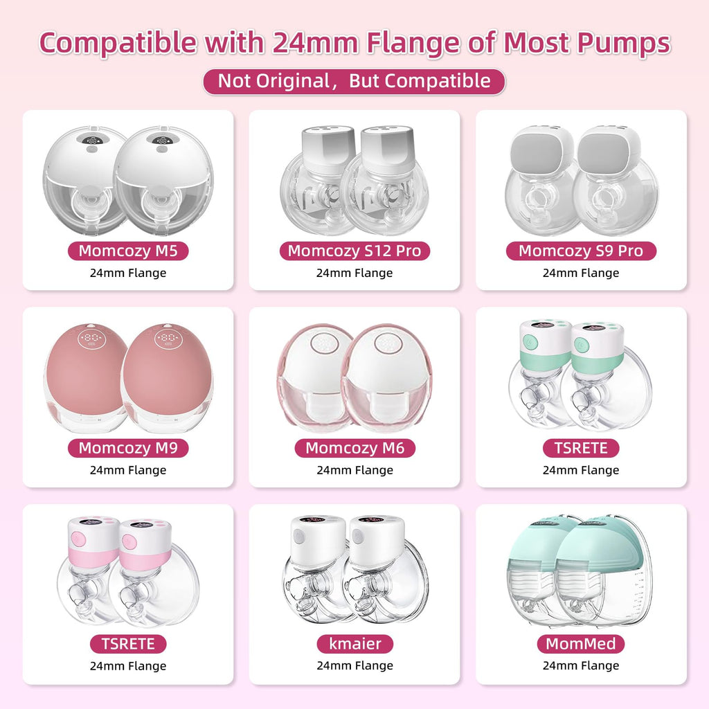 Silicone flange inserts for 24mm breast shields