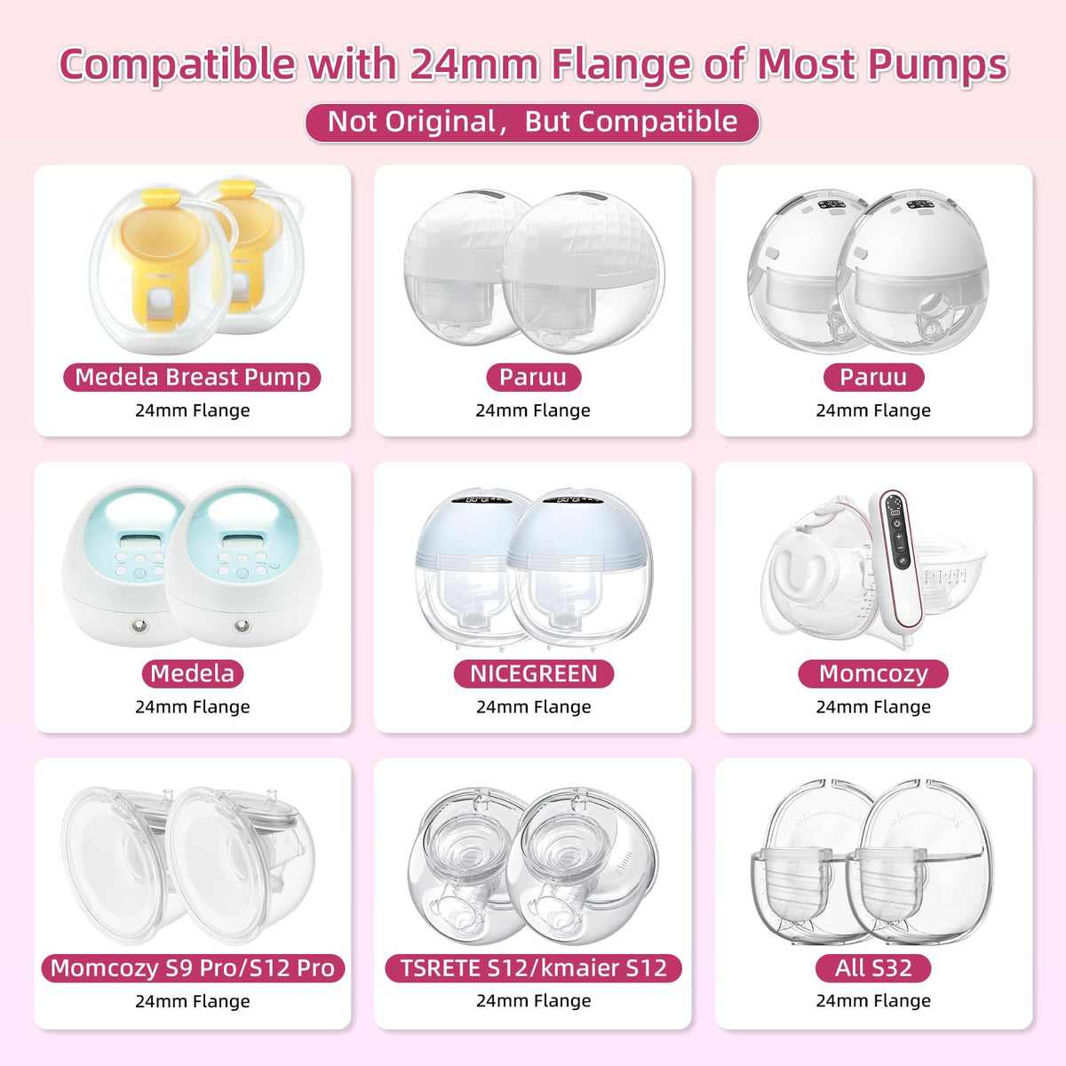 13mm to 21mm breast pump inserts for comfortable pumping