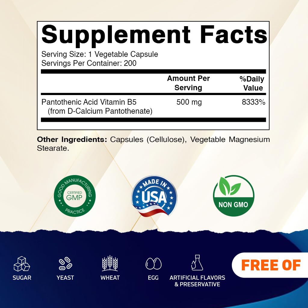 Vitamatic Vitamin B5 400 capsules supplement twin pack