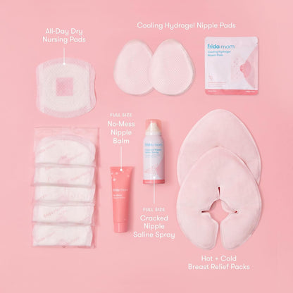 Frida Mom breastfeeding relief packs and nipple care essentials