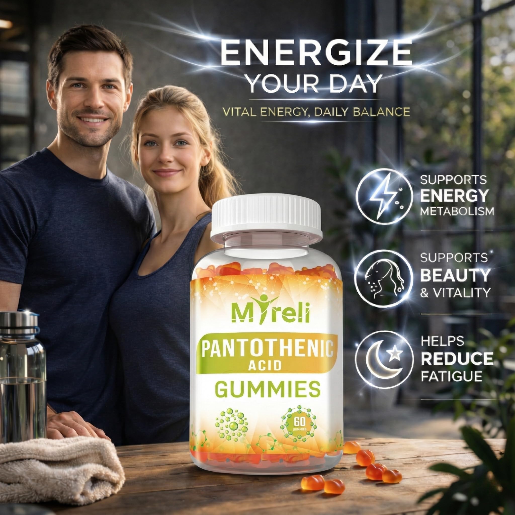 Myreli B5 D-Calcium Pantothenate supplement facts label