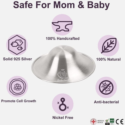 Comparison of Boboduck silver nursing cups with nursing pads