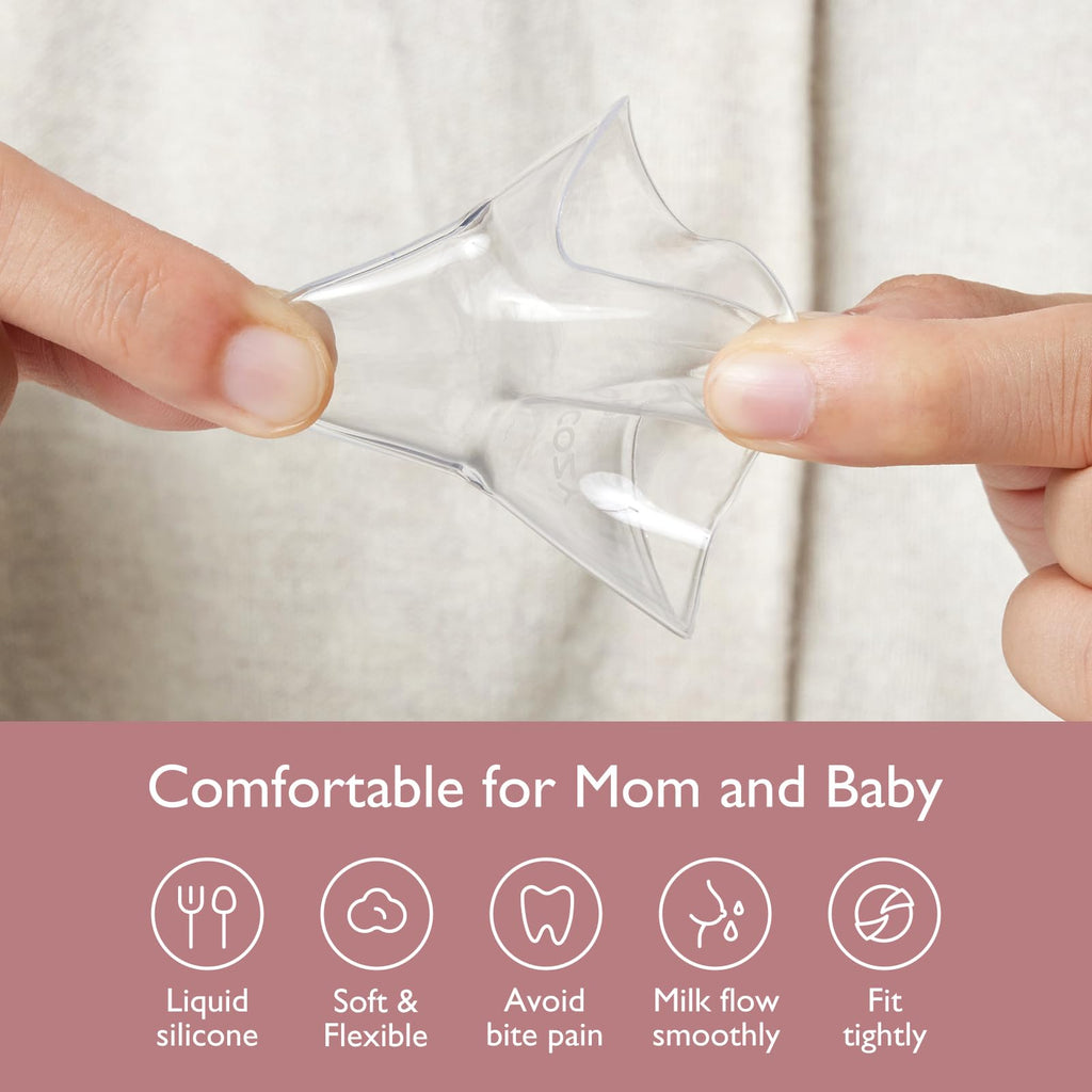Momcozy food-grade silicone nipple shield petal design