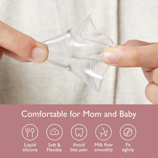 Momcozy food-grade silicone nipple shield petal design