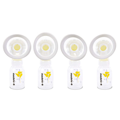 Close up of 105-degree angle design on Medela breast pump flange