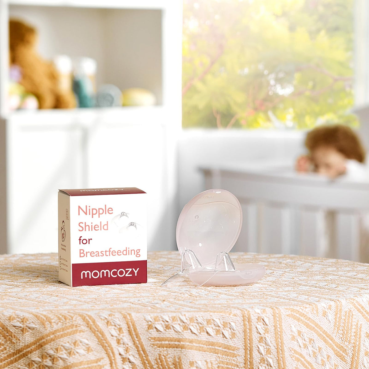 Momcozy ultra-thin silicone nursing shield side profile
